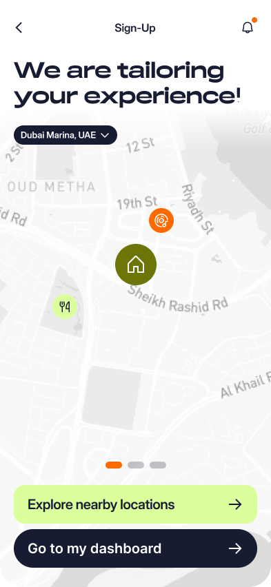 Nearby location tailoring